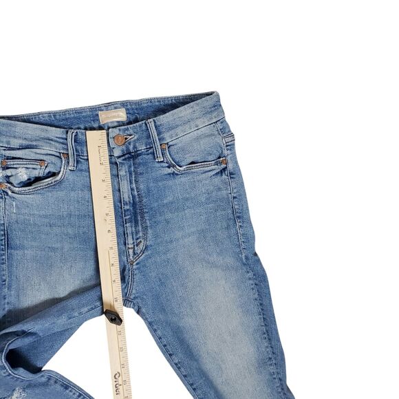 Mother Denim High Waisted Looker Ankle Fray Shoot To Thrill Destroyed Jeans 27 - Picture 15 of 16
